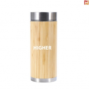 16oz Stainless Steel Bamboo Medium Thermos Cup-HPGG80318