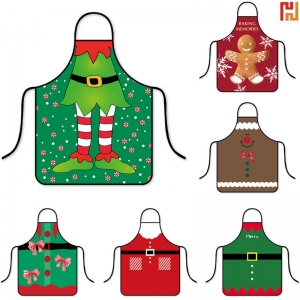 Christmas Printed Kitchen Apron-Hi-Jinny1014