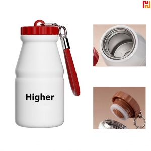 10 oz Portable Stainless Steel Water Bottle with Wrist Strap-Hi-Lucas1001