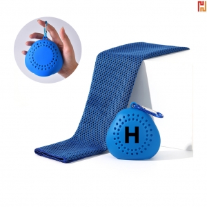 Cooling Sports Towel with Silicone Storage Case-Hi-Ruka1017