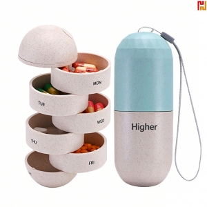 Wheat Straw Capsule 7 Day Pill Organizer-Hi-Ada1036